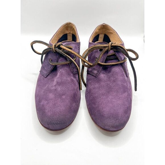 Frye Jillian Oxford Purple Leather Lace Up Shoes Size 6.5 - Picture 2 of 7